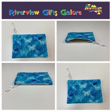Zip Clutch / Purse / Bag / Pouch - Blue Butterflies Zip Clutch / Purse / Bag / Pouch - Blue Butterflies
